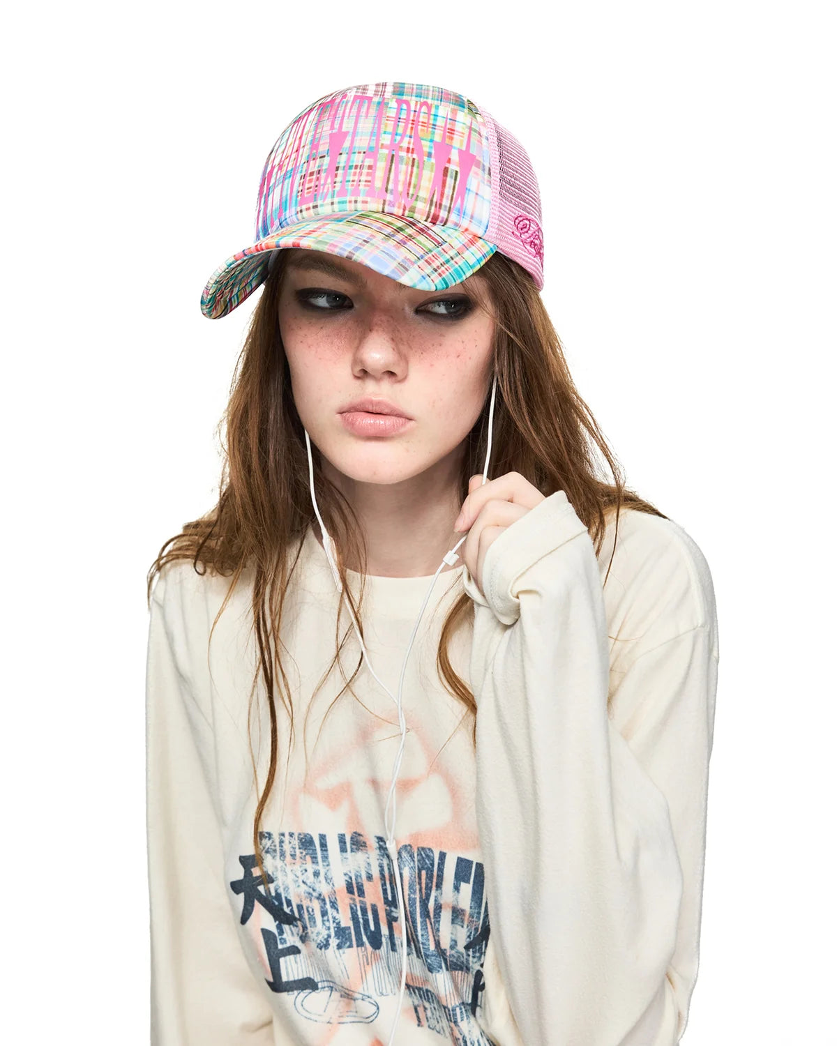 Peoplesense Retro Plaid Trucker Mesh Cap