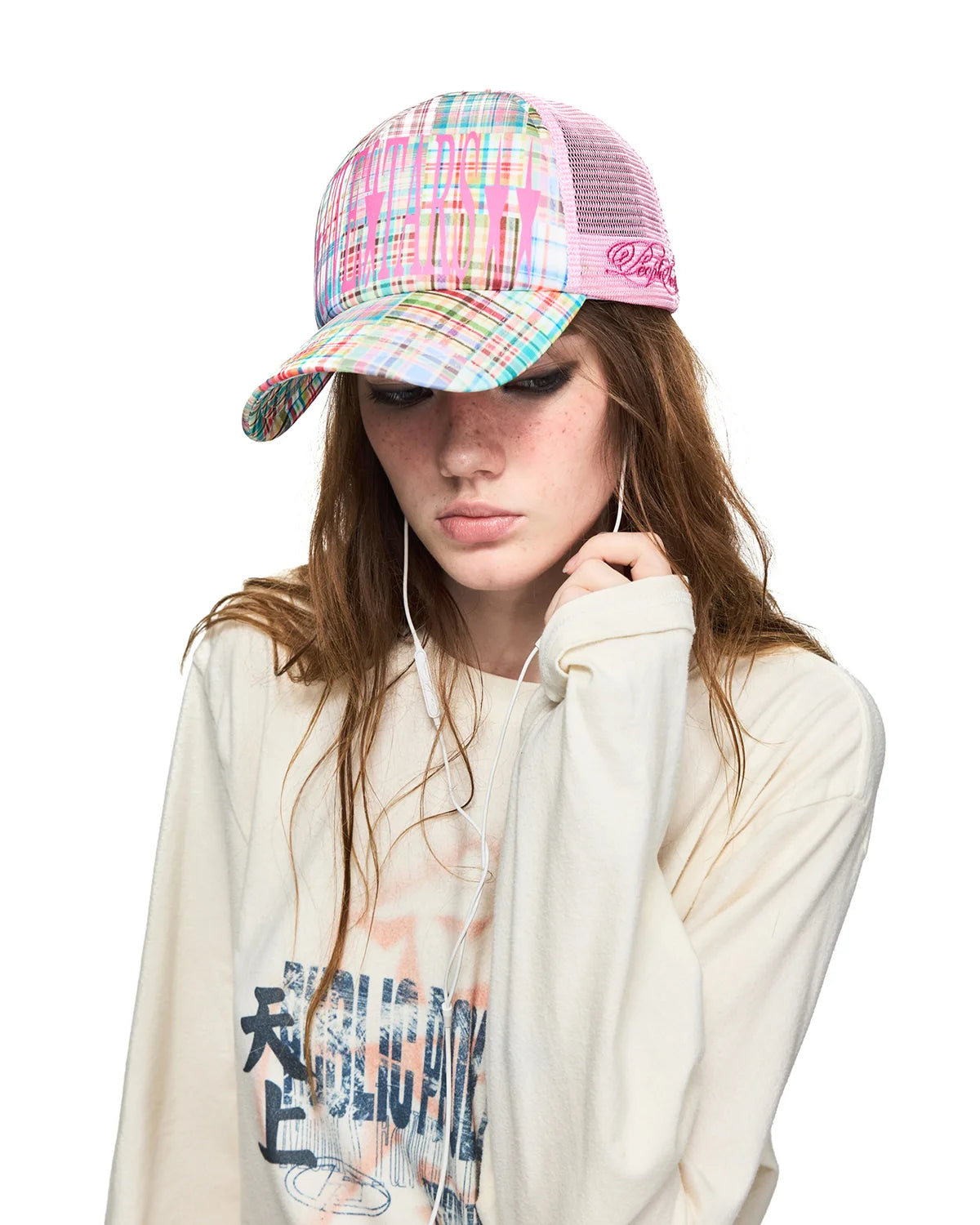 Peoplesense Retro Plaid Trucker Mesh Cap