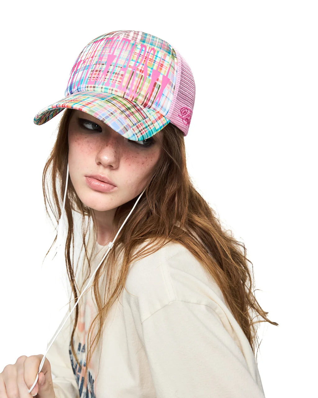 Peoplesense Retro Plaid Trucker Mesh Cap