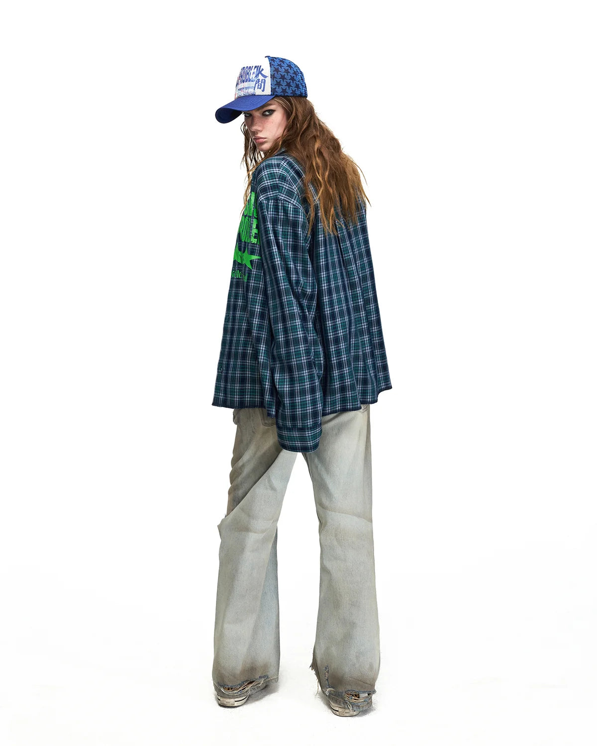 Peoplesense Mud-Dyed Distressed Wide-Leg Jeans
