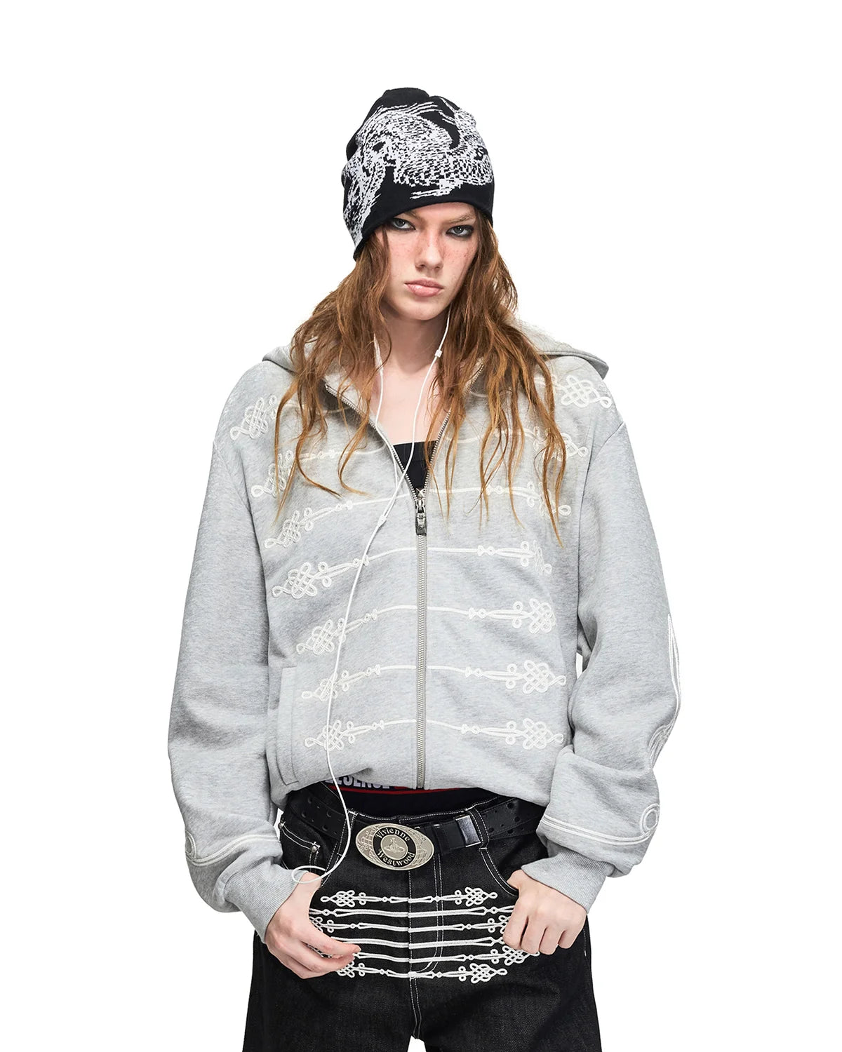 Peoplesense Napolen Chinese Knot Embroidery Hoodies Front View