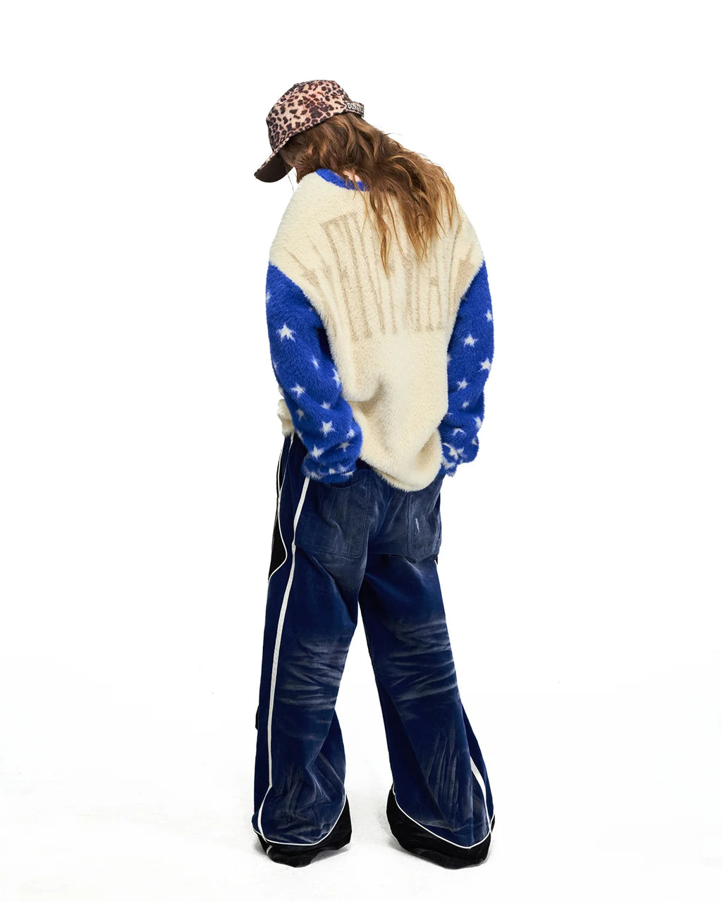 Peoplesense Portrait Jacquard Faux-Fur Knit Pullover