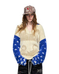 Peoplesense Portrait Jacquard Faux-Fur Knit Pullover