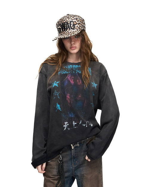 Peoplesense Blurred Figure Long Sleeve T-Shirt Front View