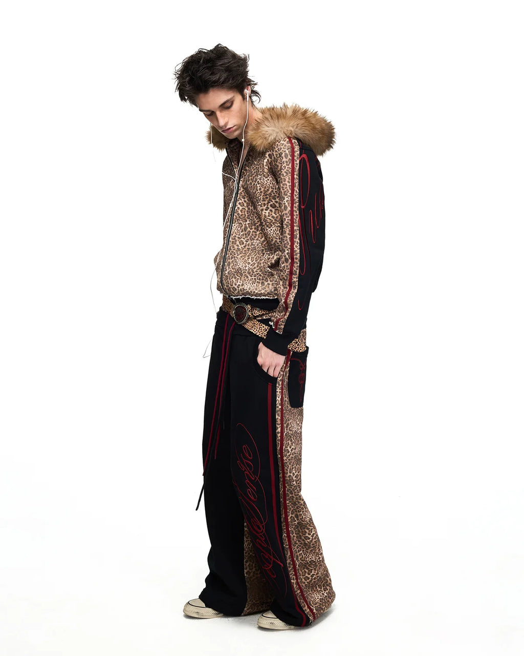 Peoplesense Double-Waistband Leopard Sweatpants