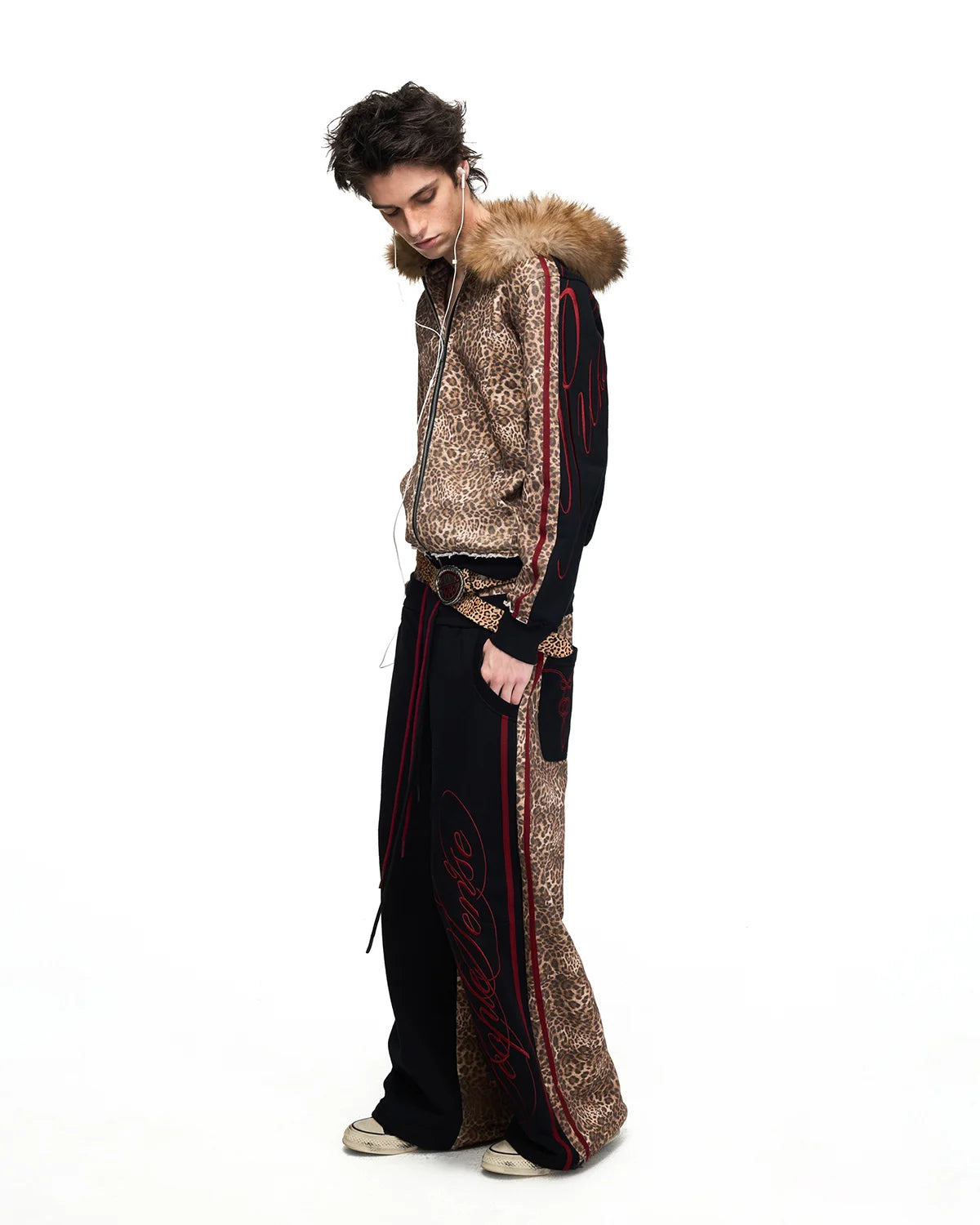 Peoplesense Double-Waistband Leopard Sweatpants