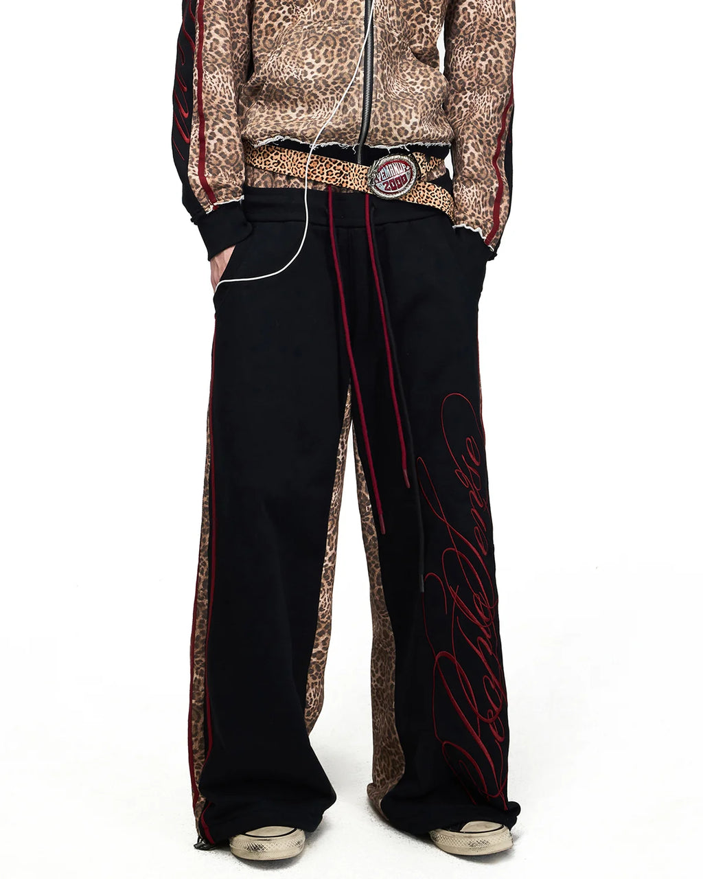 Peoplesense Double-Waistband Leopard Sweatpants