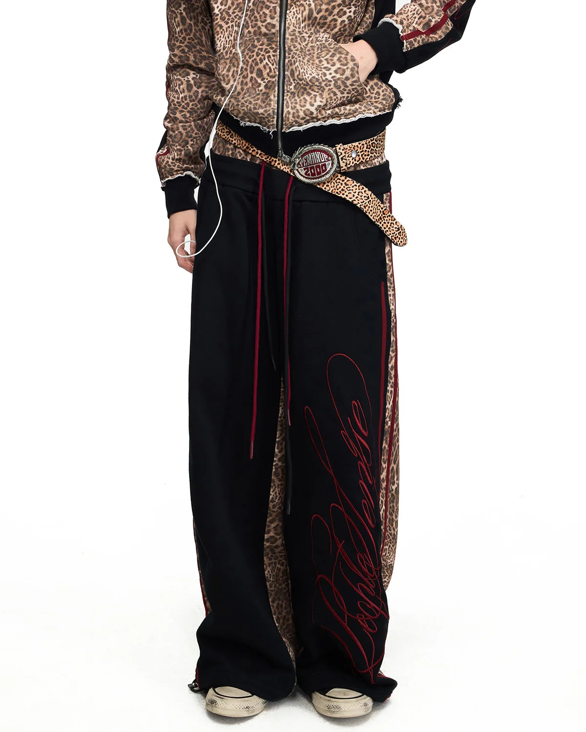 Peoplesense Double-Waistband Leopard Sweatpants