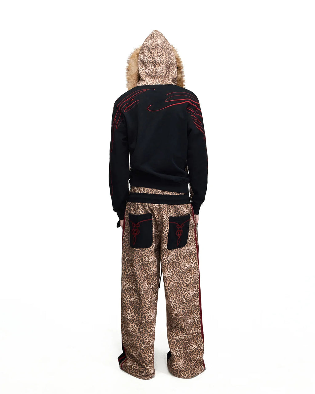 Peoplesense Double-Waistband Leopard Sweatpants