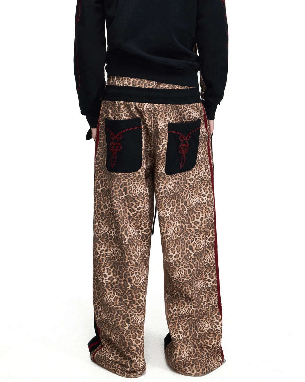 Peoplesense Double-Waistband Leopard Sweatpants