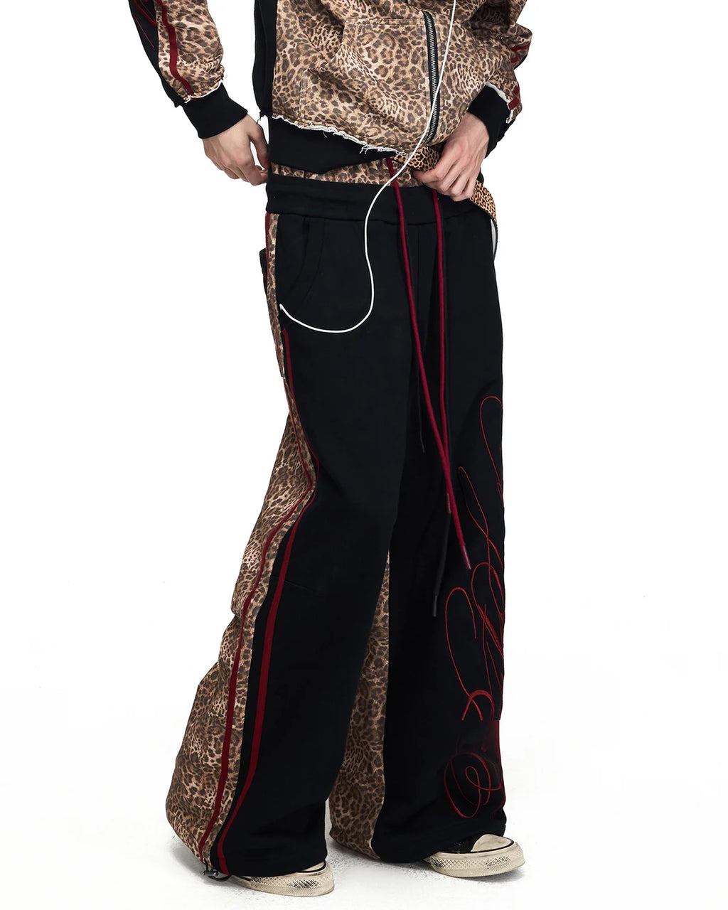 Peoplesense Double-Waistband Leopard Sweatpants