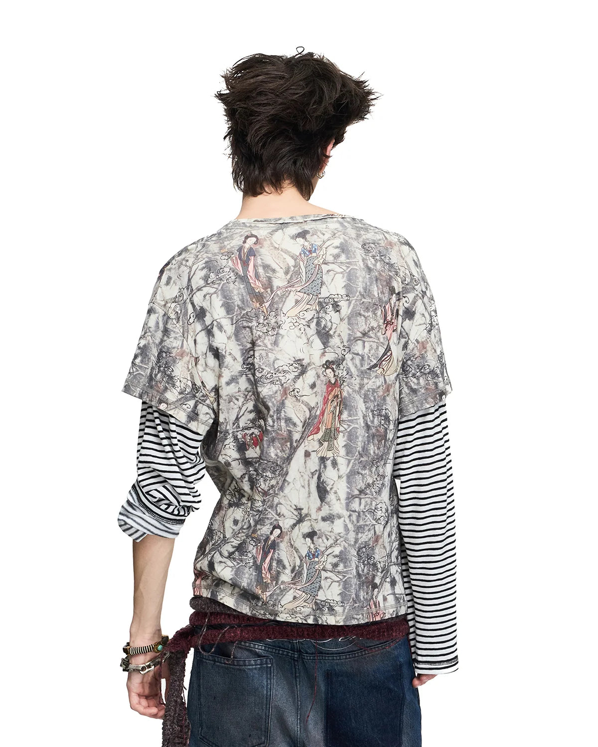 Peoplesense Ink Figure Faux-Layered T-Shirt