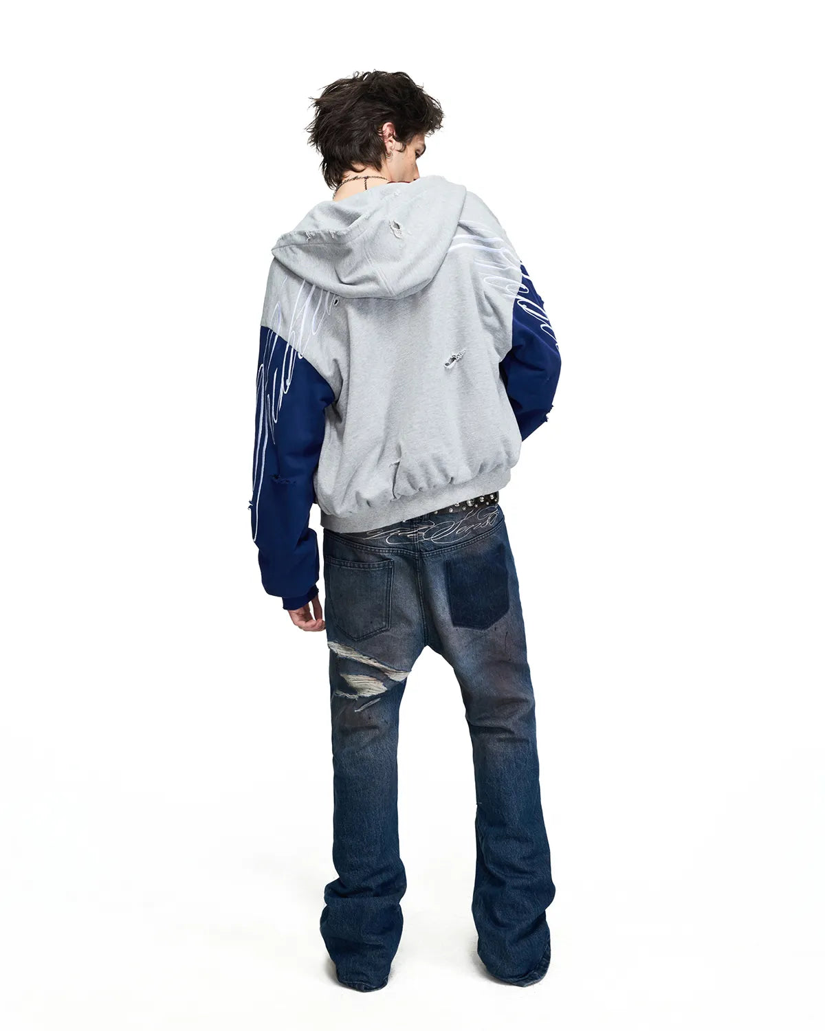 Peoplesense Distressed Star Studded Flare Jeans
