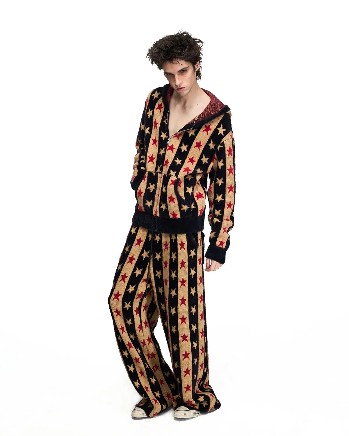 Peoplesense Star Stripe Jacquard Knit Cardigan