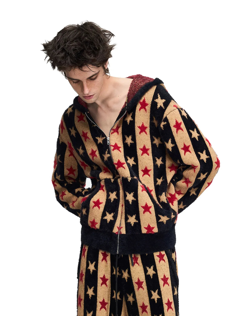 Peoplesense Star Stripe Jacquard Knit Cardigan