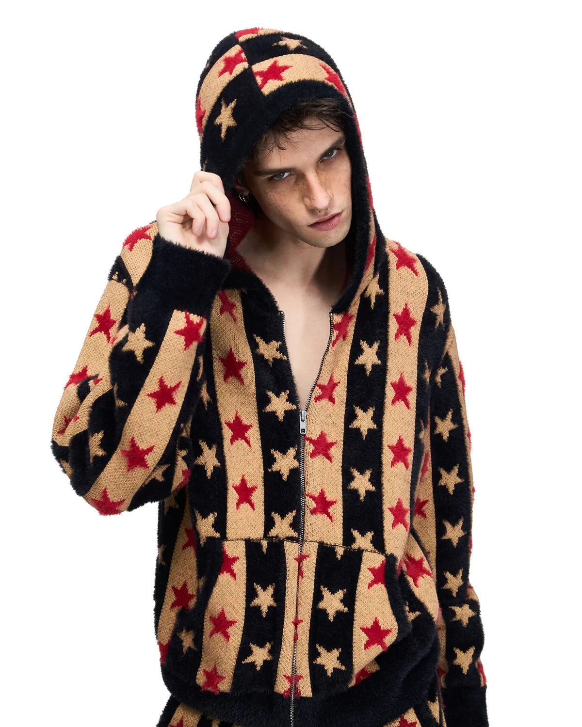 Peoplesense Star Stripe Jacquard Knit Cardigan