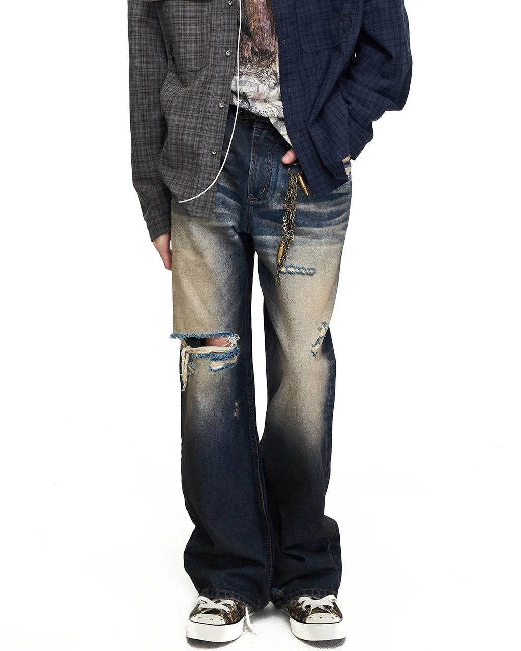 Peoplesense Vintage Distressed Flare Jeans