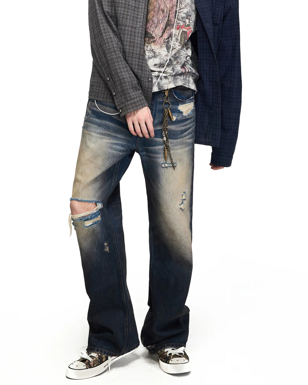 Peoplesense Vintage Distressed Flare Jeans