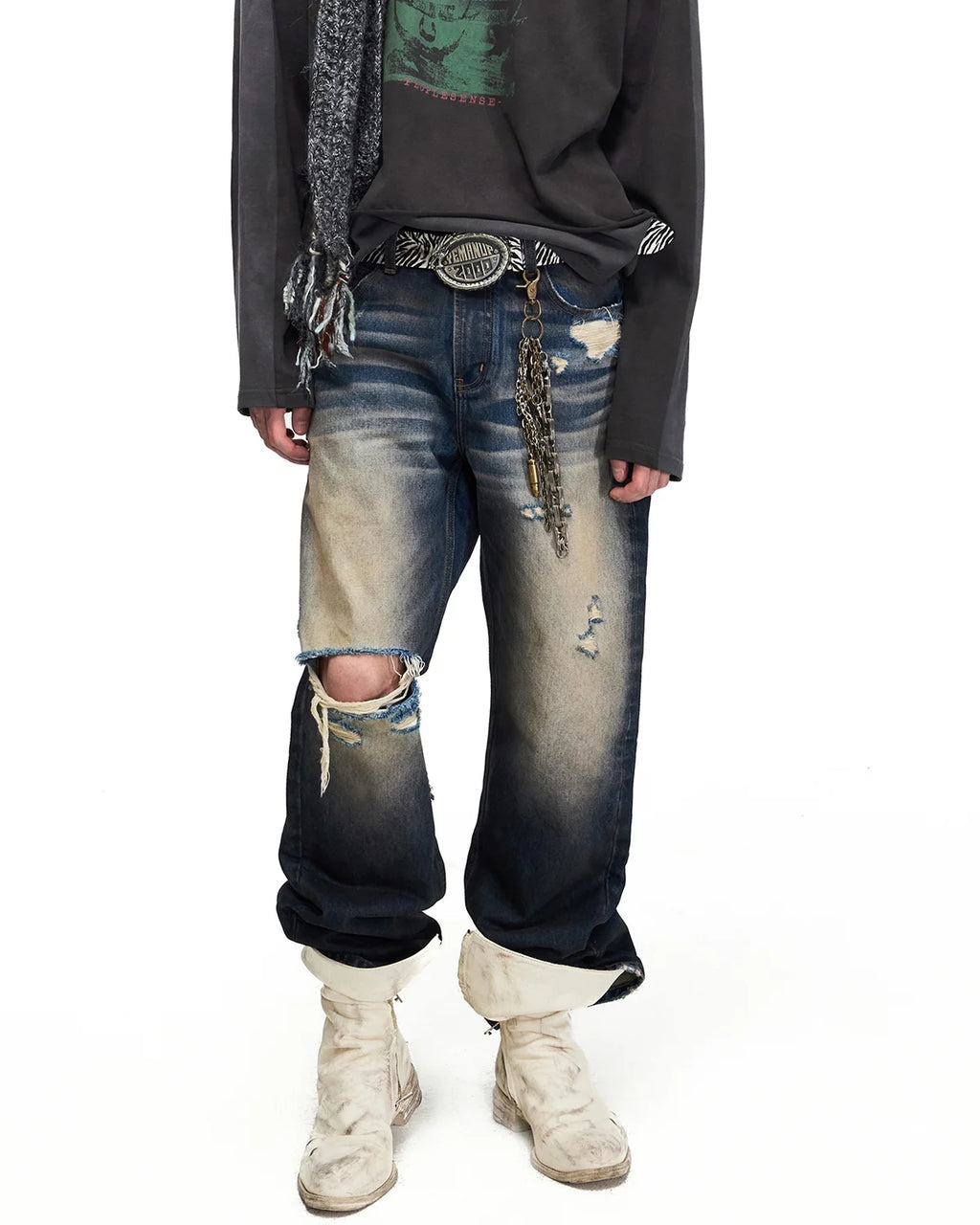 Peoplesense Vintage Distressed Flare Jeans
