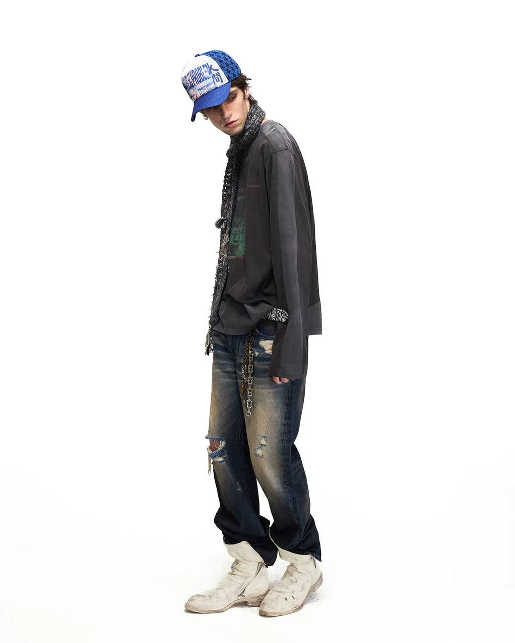 Peoplesense Puppet Figure Layered Long Sleeve T-Shirt Fit On Model