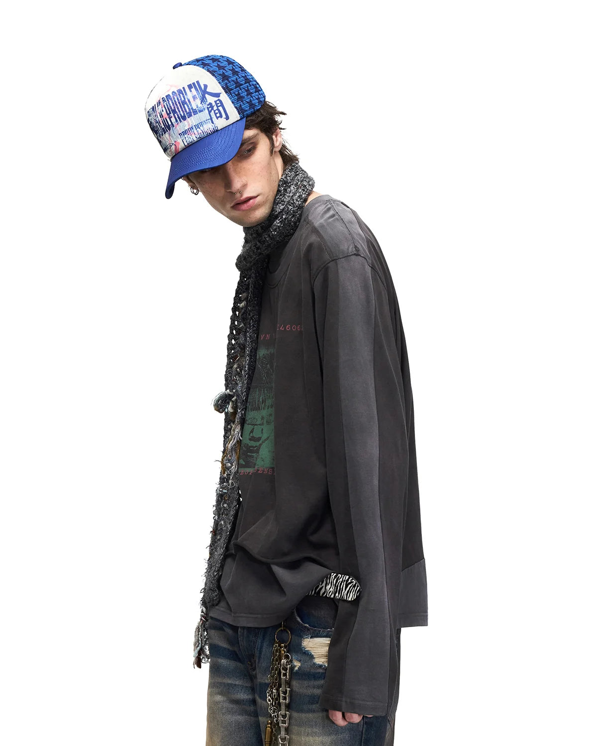 Peoplesense Puppet Figure Layered Long Sleeve T-Shirt Side View