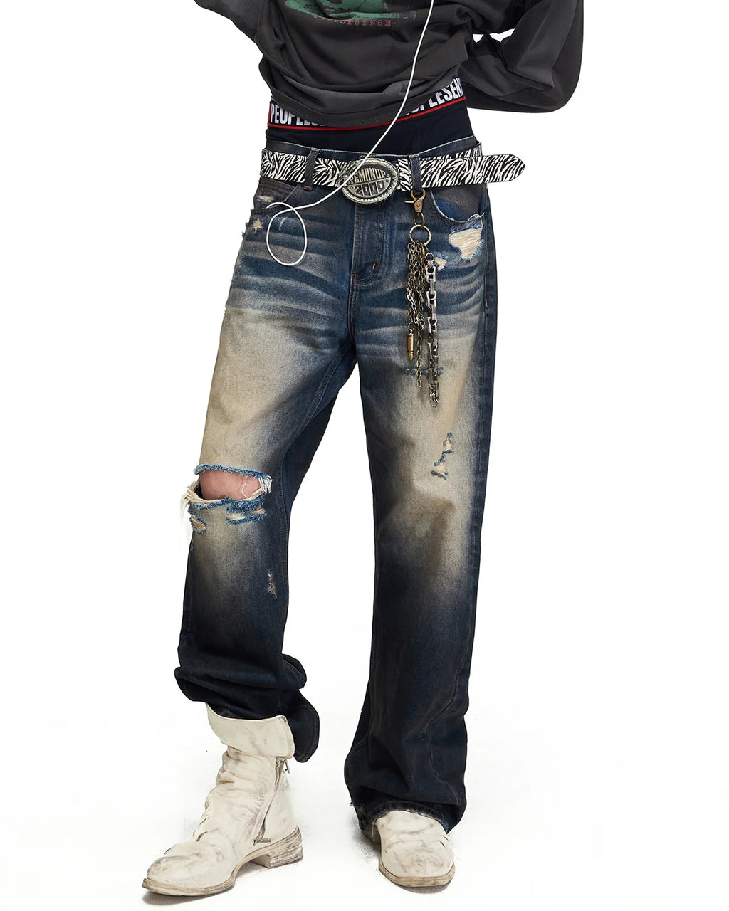 Peoplesense Vintage Distressed Flare Jeans