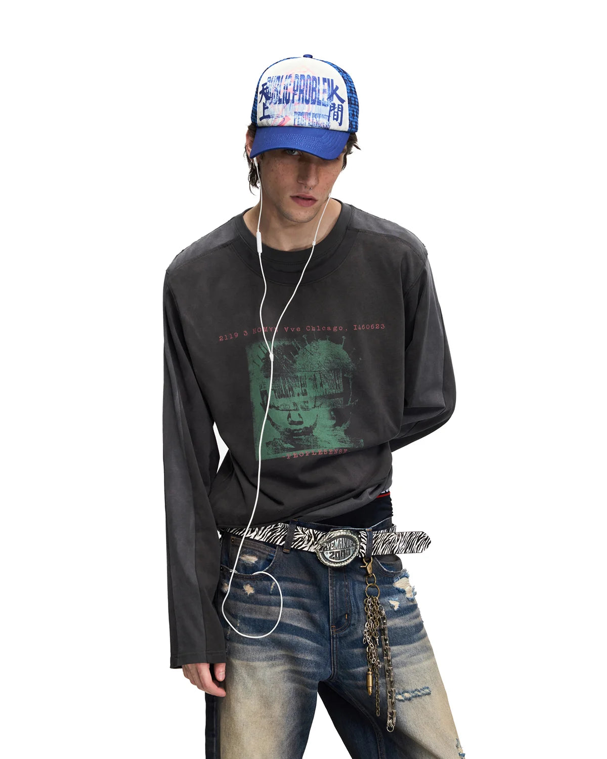 Peoplesense Puppet Figure Layered Long Sleeve T-Shirt