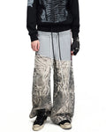 Peoplesense Black-Grey Double-Waist Animal Print Pants