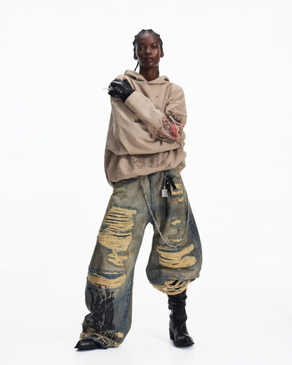 Peoplesense Fitted Contrast Print Short Hoodie