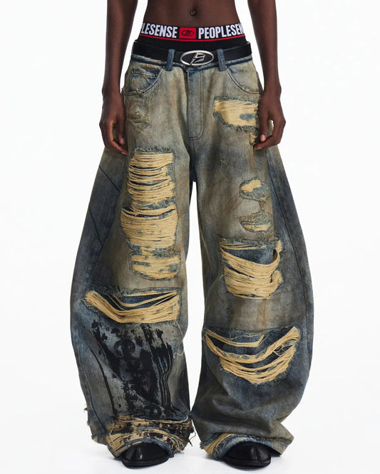Peoplesense Vintage Drift Print Curved Denim