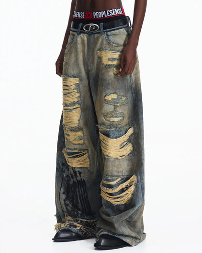 Peoplesense Vintage Drift Print Curved Denim