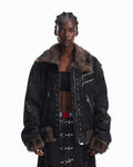 Peoplesense Faux Fur Leopard Print Bomber
