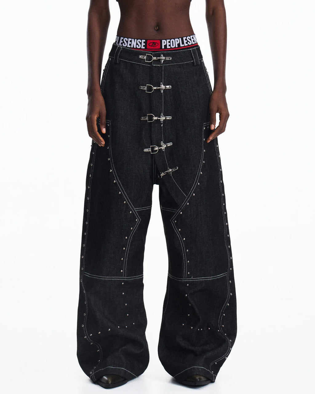 Peoplesense Angled Rivet Raw Denim Jeans