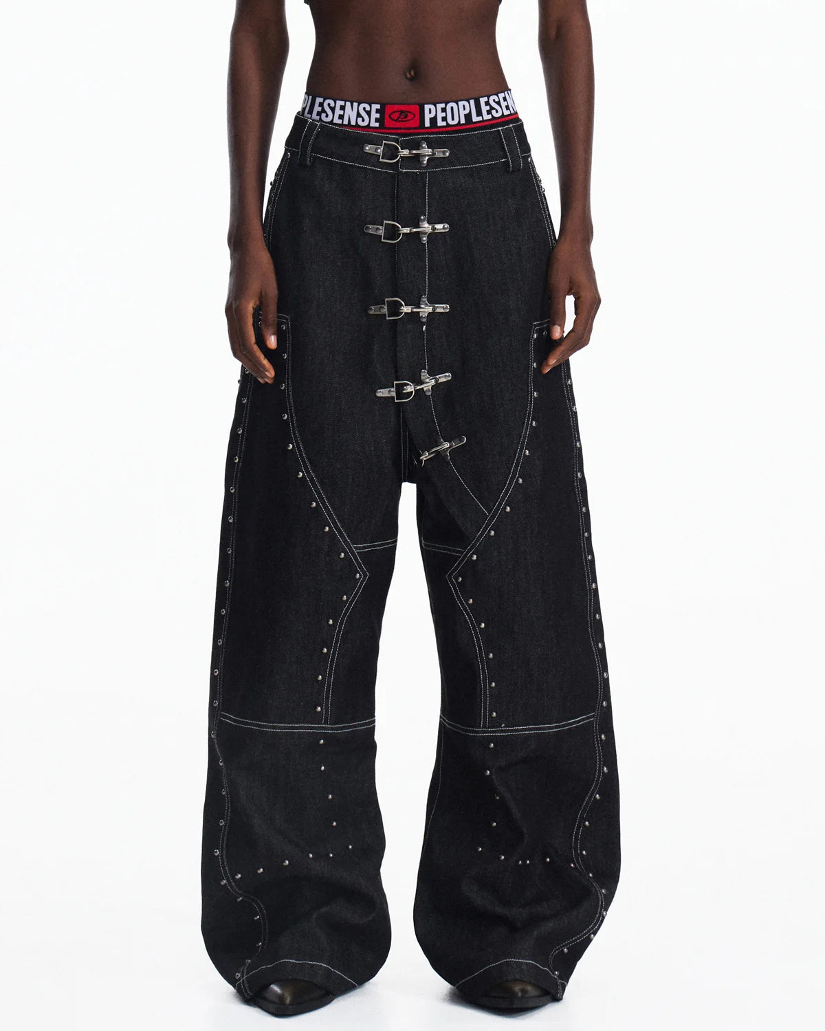Peoplesense Angled Rivet Raw Denim Jeans