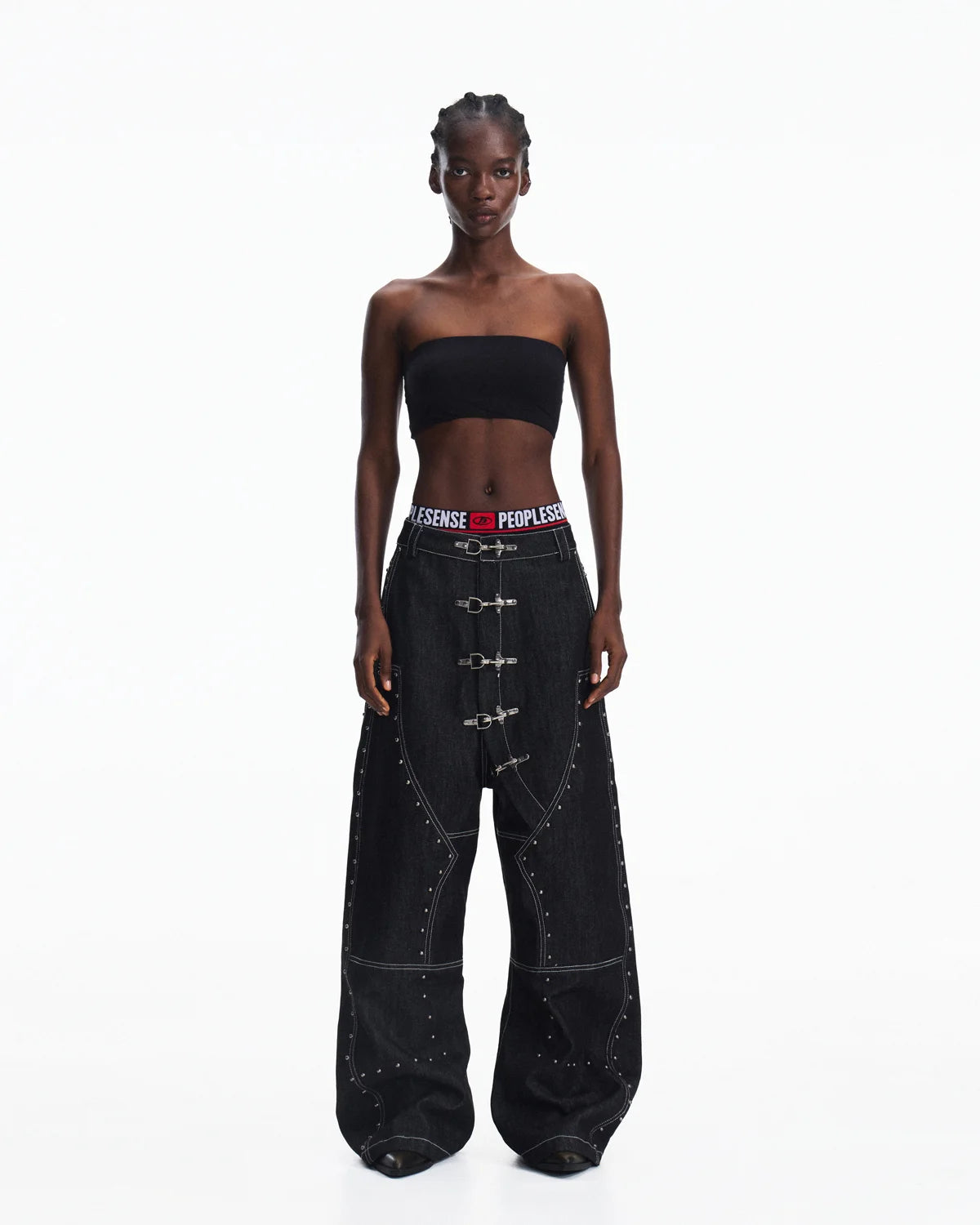 Peoplesense Angled Rivet Raw Denim Jeans