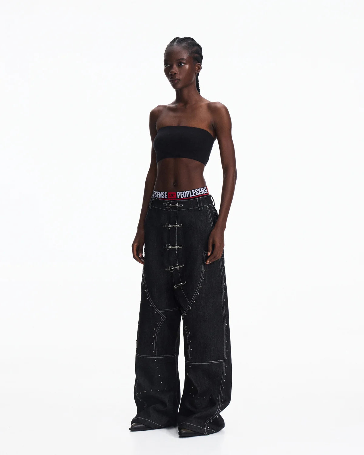 Peoplesense Angled Rivet Raw Denim Jeans