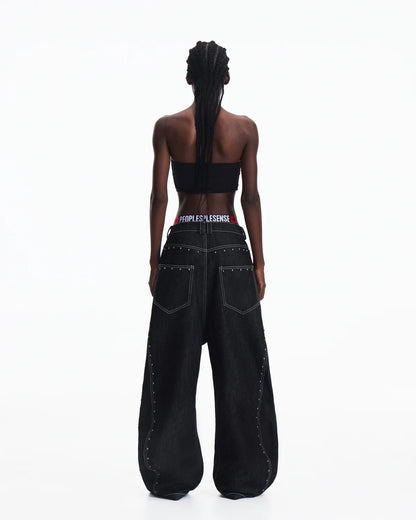 Peoplesense Angled Rivet Raw Denim Jeans