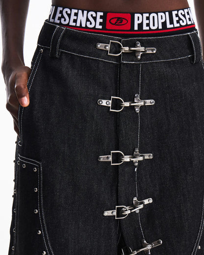 Peoplesense Angled Rivet Raw Denim Jeans
