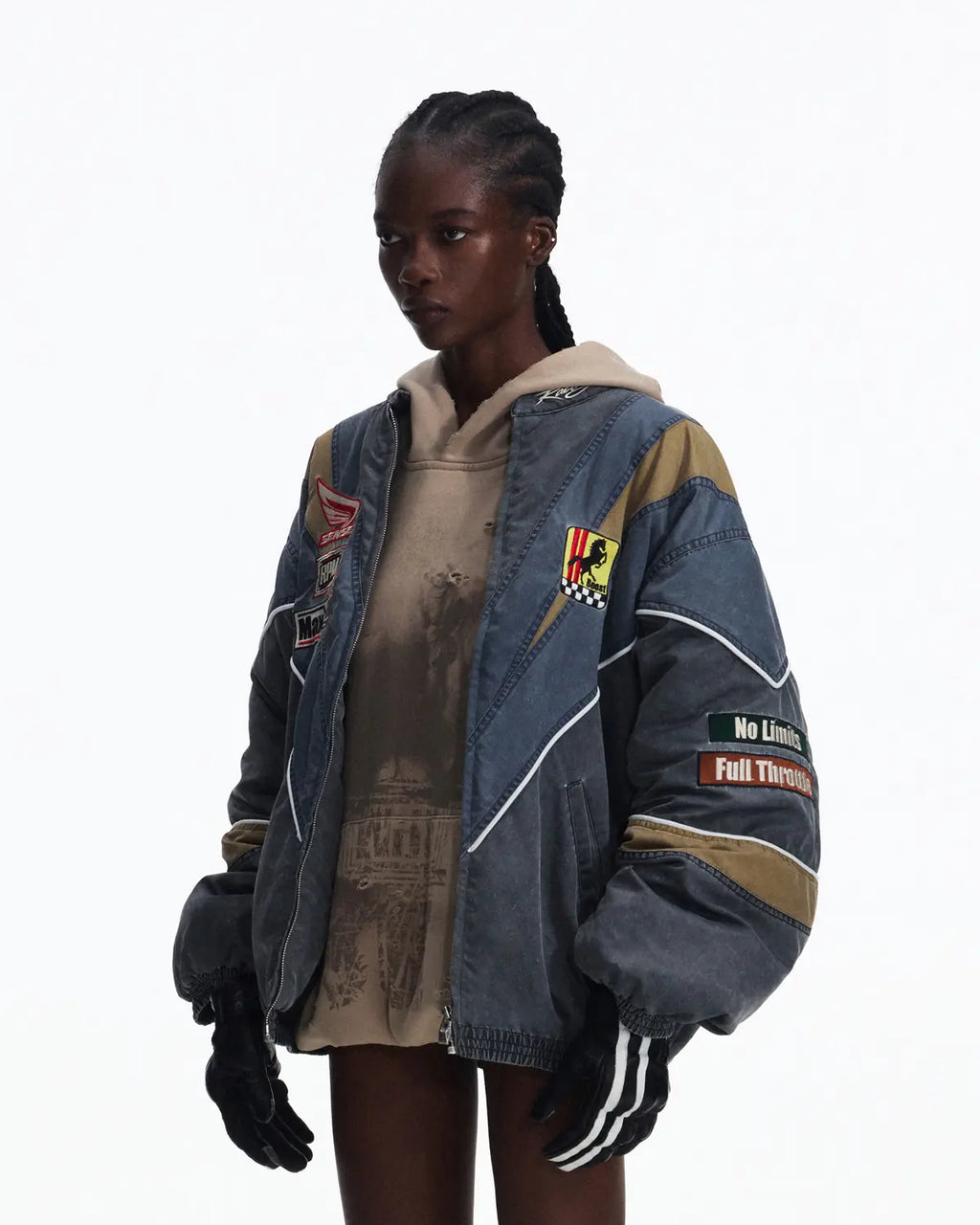 Peoplesense Racing Embellished Embroidered Bomber Jacket