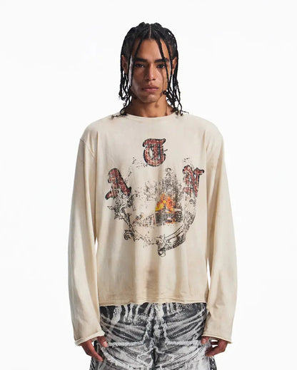 Peoplesense Vintage Champion Wreath Print Racing T-Shirt