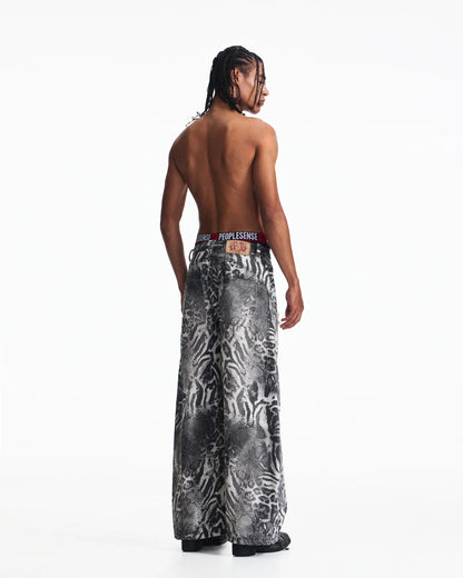 Peoplesense Worn-In Animal Print Curved Pants