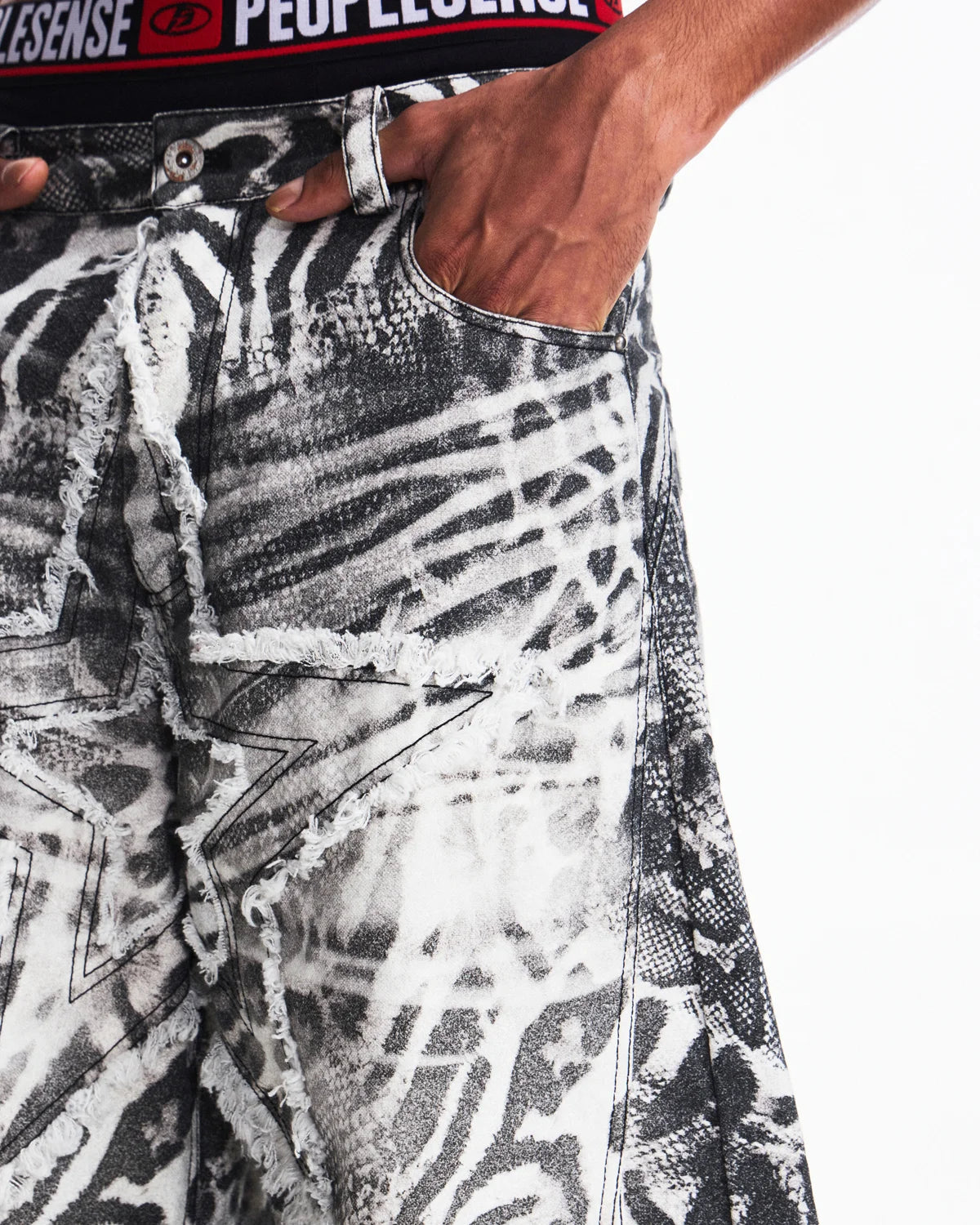 Peoplesense Worn-In Animal Print Curved Pants