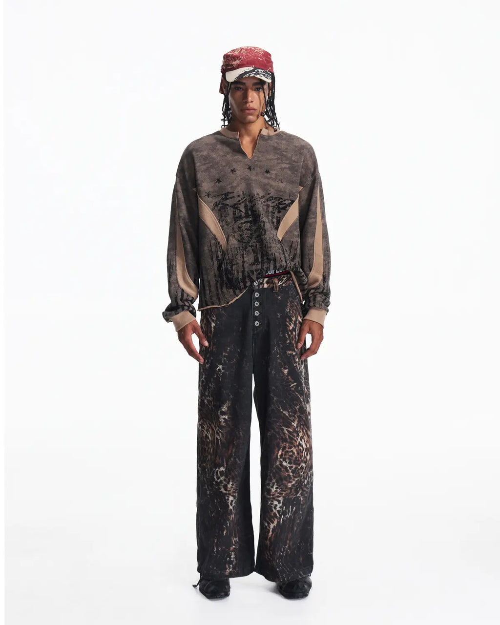 Peoplesense Vintage Deconstructed Camo Crewneck