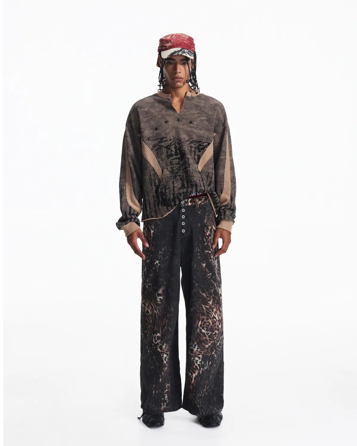 Peoplesense Vintage Deconstructed Camo Crewneck