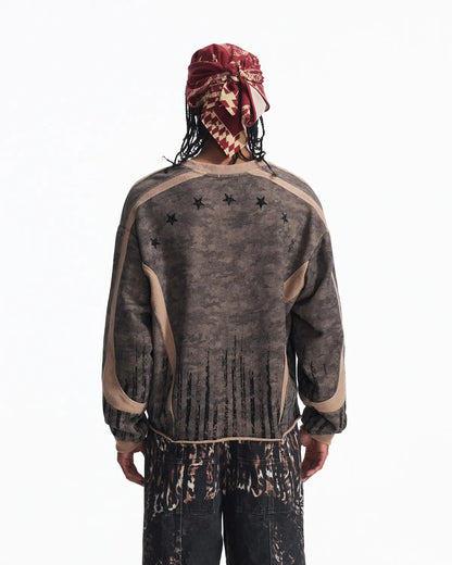 Peoplesense Vintage Deconstructed Camo Crewneck