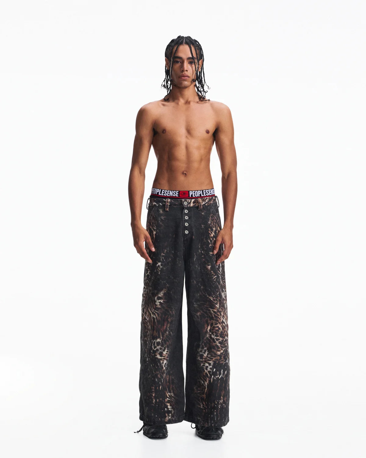 Peoplesense Mixed Animal Print Straight-Leg Pants