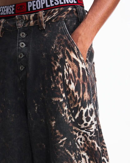 Peoplesense Mixed Animal Print Straight-Leg Pants