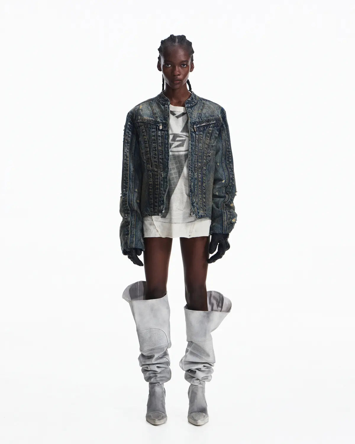 Peoplesense Racer Distressed Plaid Jacket