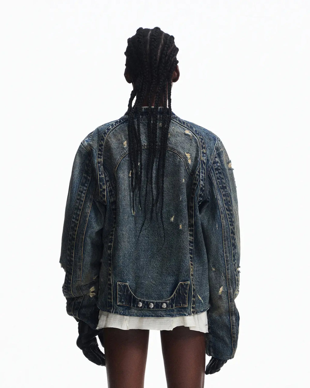 Peoplesense Racer Distressed Plaid Jacket