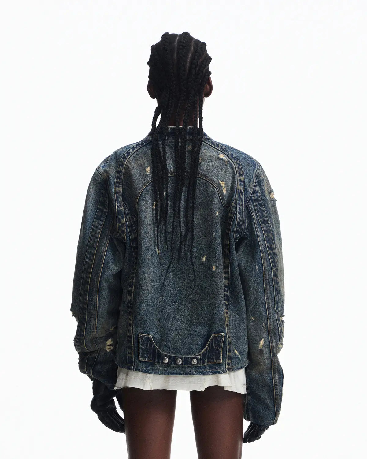 Peoplesense Racer Distressed Plaid Jacket